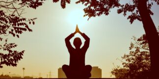 Women Doing yoga in the morning