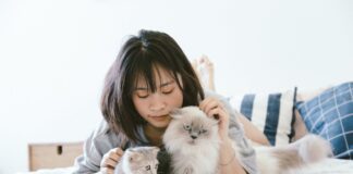 Owner with her pets